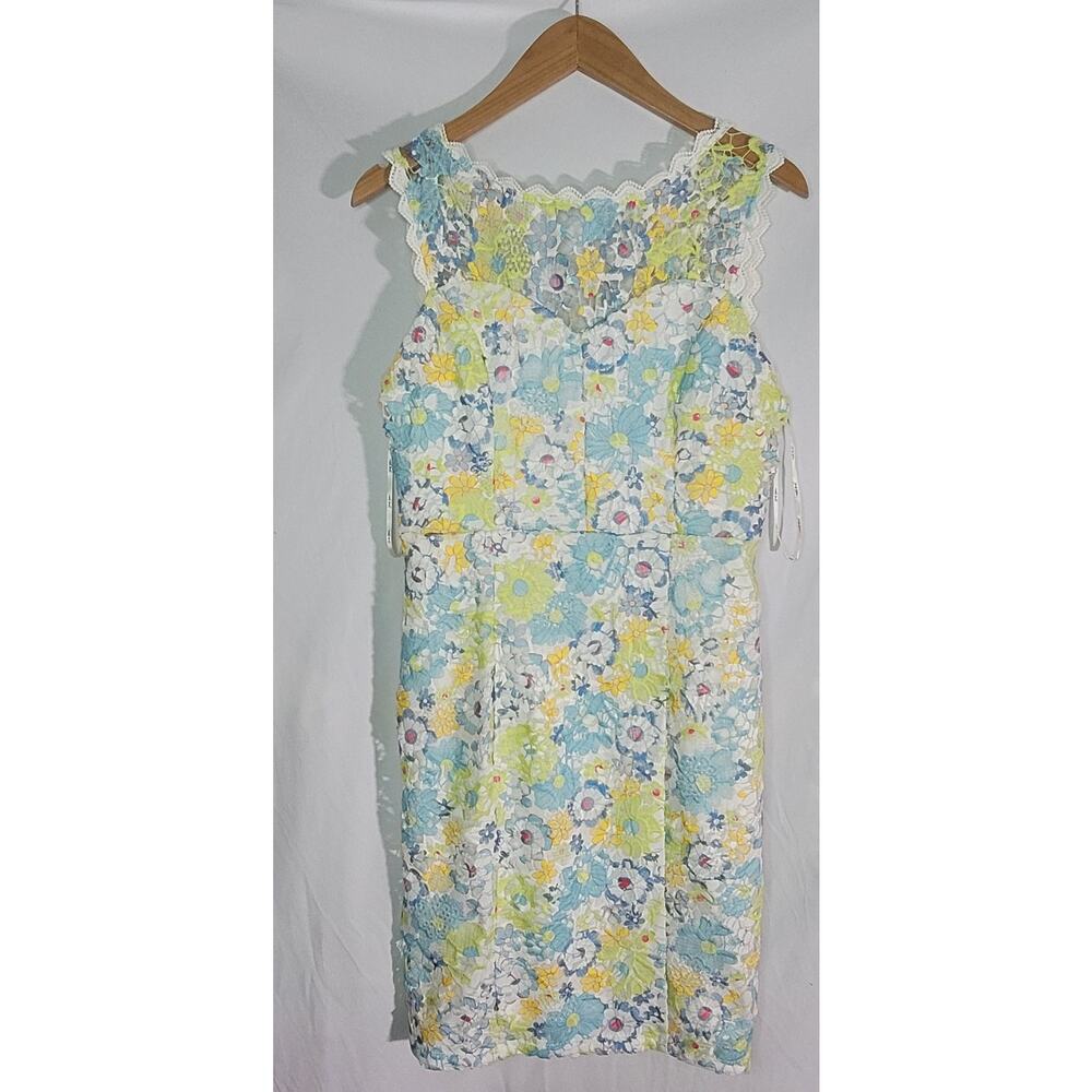 Niki Biki Dress Women's Large spring Multicolor knee length crochet